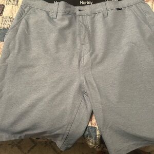 Hurley Blue Flat Front Shorts Athletic Style